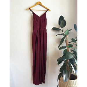 Halara Wide Leg Breezeful Jumpsuit Small Quick Dry Resort Backless Amaranth